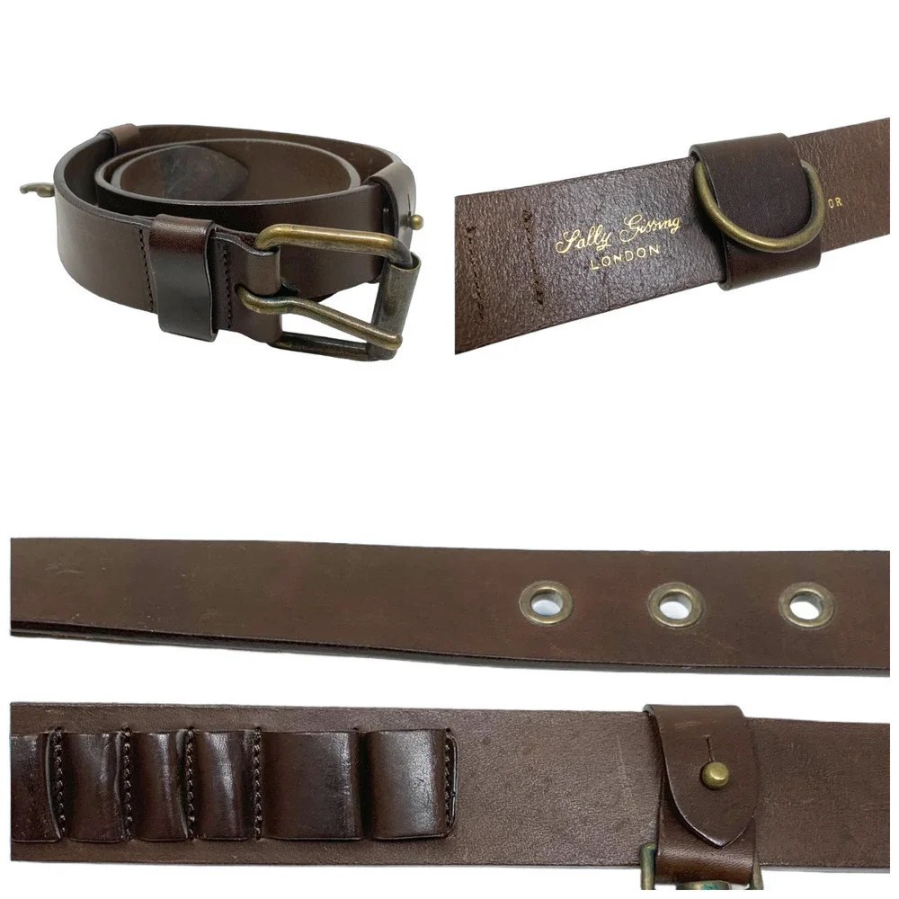Vintage Neiman Marcus x Sally Gissing London Sz 34 Brown Leather Utility Belt